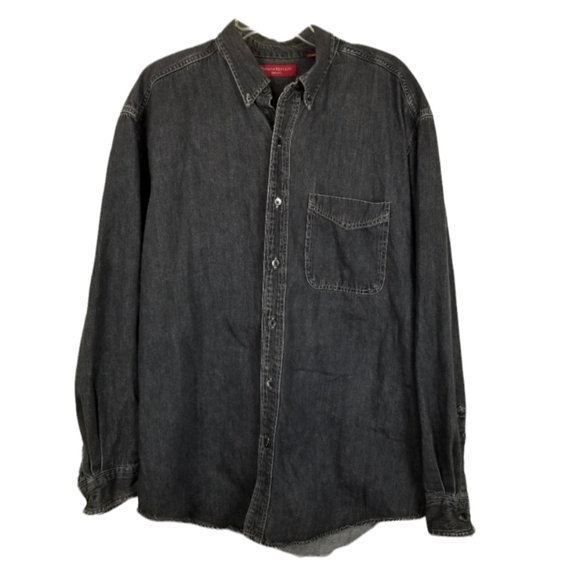 Banana Republic Other - Banana Republic Black Denim Button Front Shirt Long Sleeve USA Vintage Large